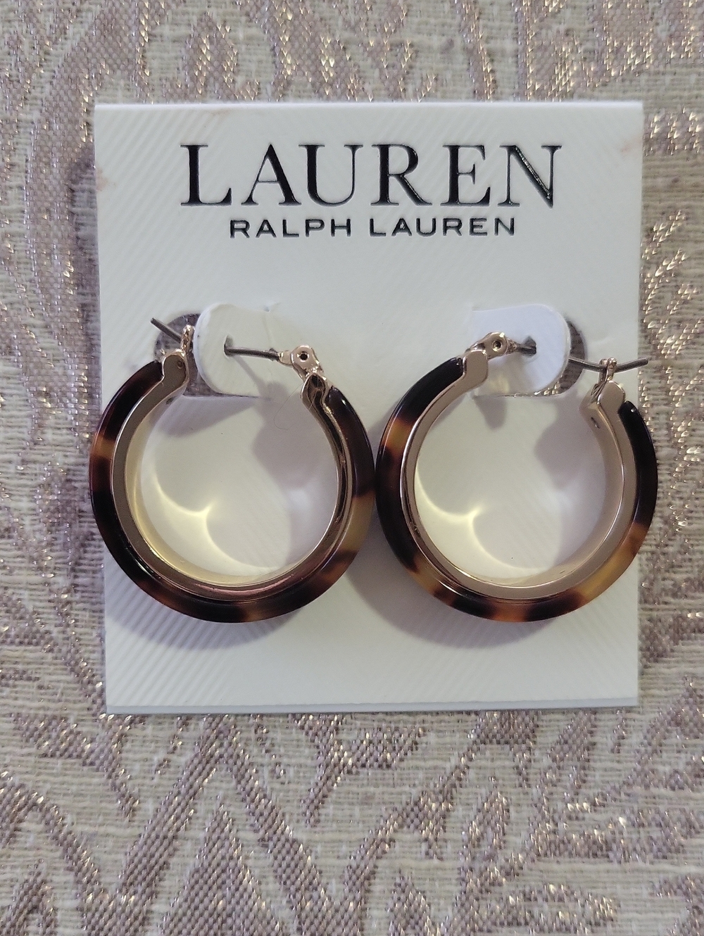 LAUREN Ralph Lauren Tortoiseshell Hoop Earrings with Gold-Tone Posts